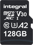 Integral 128GB Pro High Speed 180MB/S MICROSDXC V30 UHS-I U3 Memory Card