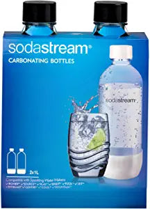 SodaStream 1L Carbonating Bottles for Jet Twin Pack | Grey