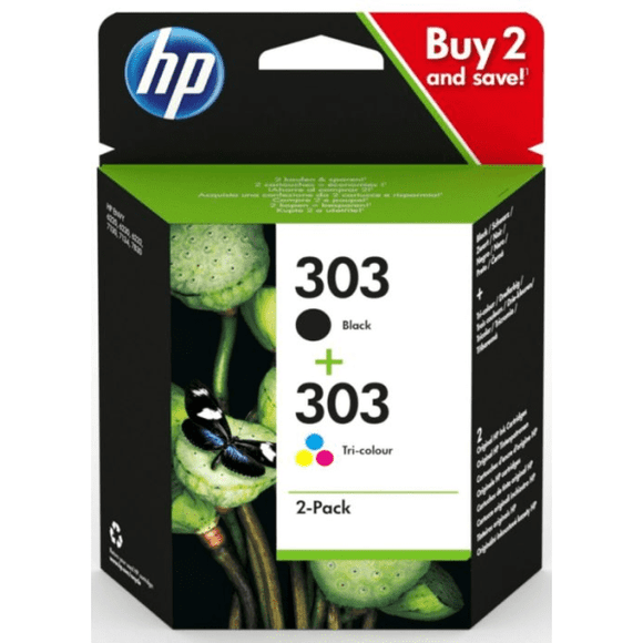 HP 303 2-Pack Black/Tri-color Original Ink Cartridges - 3YM92AE