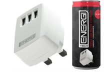 Tech Energi® Triple 3.1A USB Charger l White