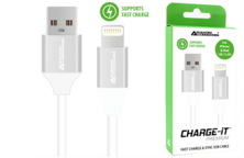 AA CHARGE-IT Premium 8 Pin Cables for Apple Lightning devices 1 Metre | White