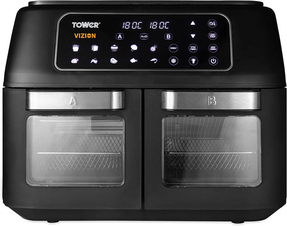 Tower Vortx Vizion 11L Dual Air Fryer Oven | Black