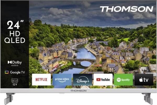 Thomson 24" HD QLED 12V Smart Television - White