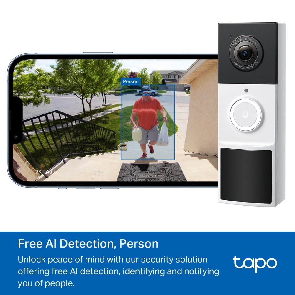 tp-link Tapo TD21 Smart Battery Video Doorbell + Chime Included