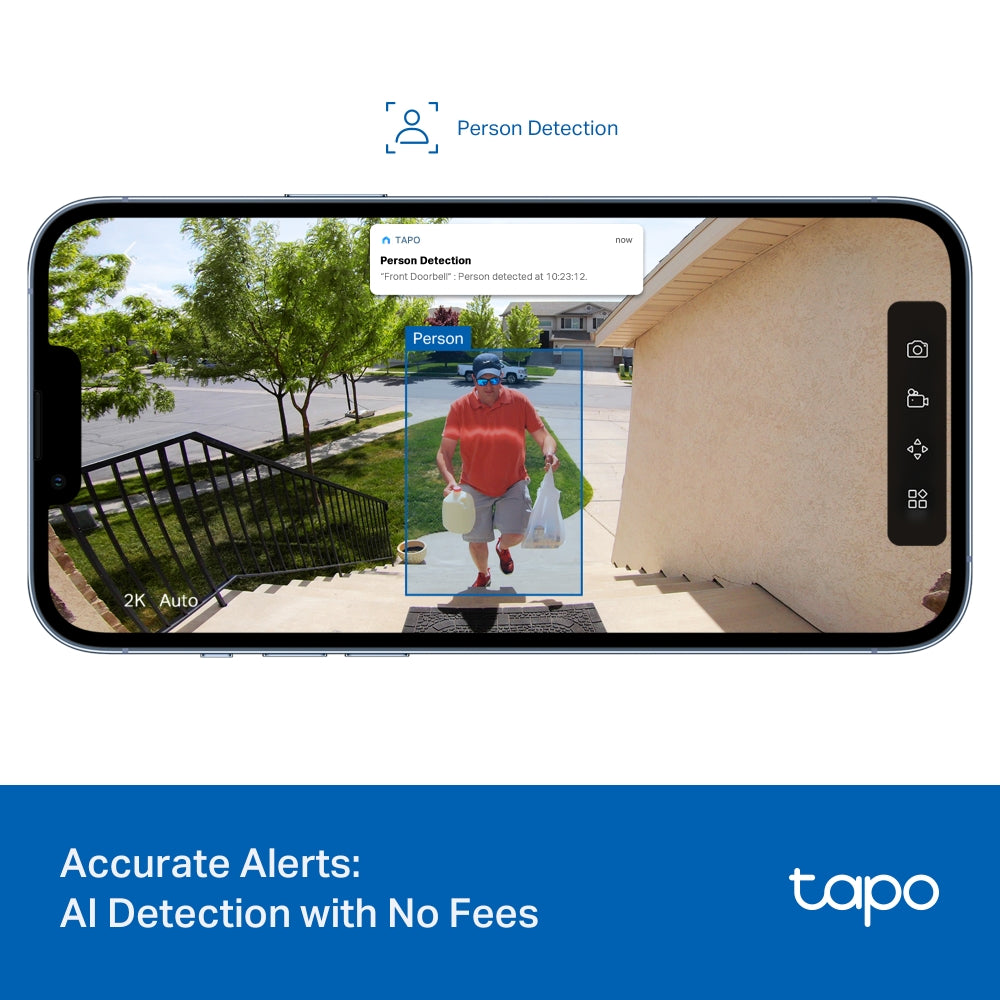 TP-LINK Tapo 2K 3MP Battery Video Doorbell - D205