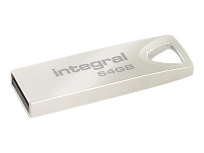 Integral 64GB USB 2.0 Arc Metal Flash Drive - INFD64GBARC