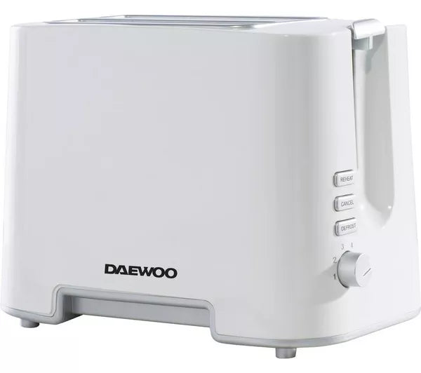 Daewoo 870W 2-Slice Plastic Toaster White/Chrome - SDA1651GE