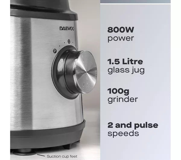 Daewoo 800W Stainless Steel Jug Blender and Grinder