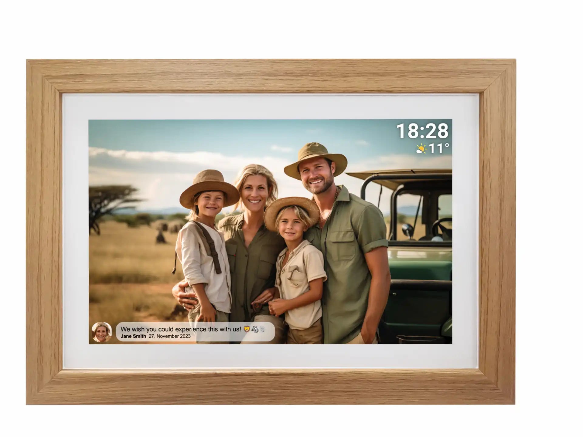 Denver Light Wood 10.1” digital Wi-Fi Photoframe | PFF-1042LWMK3