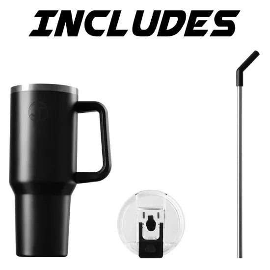 JTL Grey 40 Oz Double Wall Vacuum Mug With Side Handle