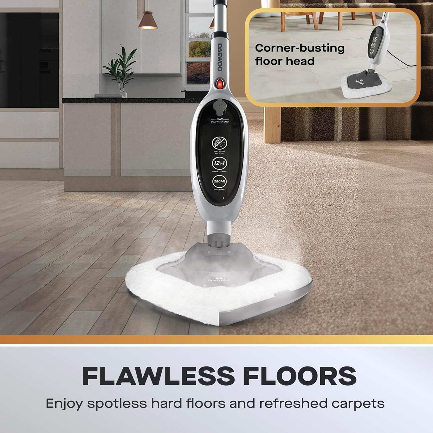 Daewoo 1300W 12 In 1 Multi-Purpose Steam Mop