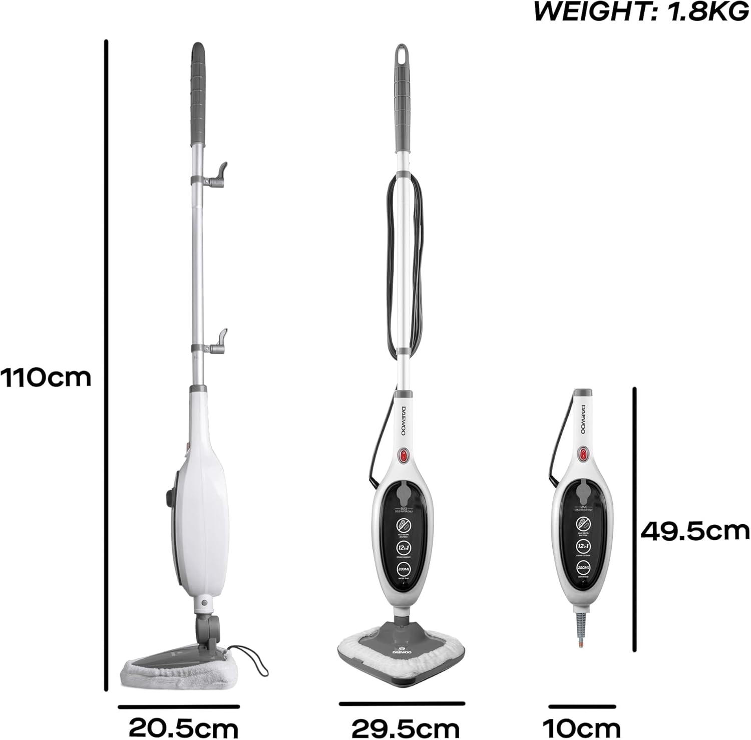 Daewoo 1300W 12 In 1 Multi-Purpose Steam Mop