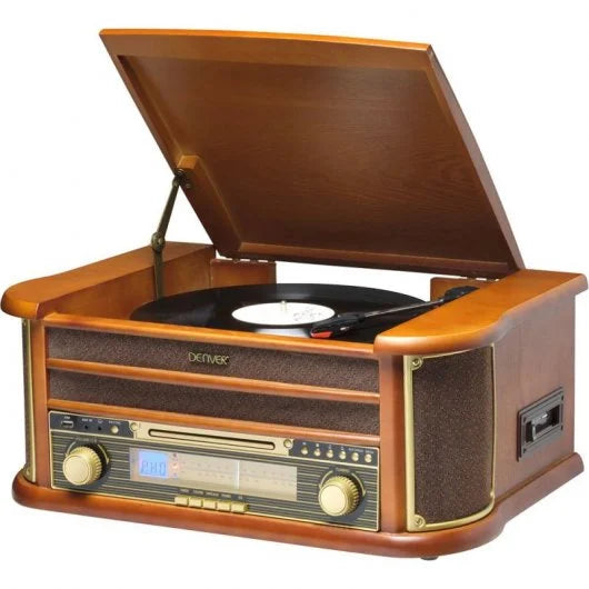 Denver Retro Wooden Record Player HiFi System | MCR-50MK3