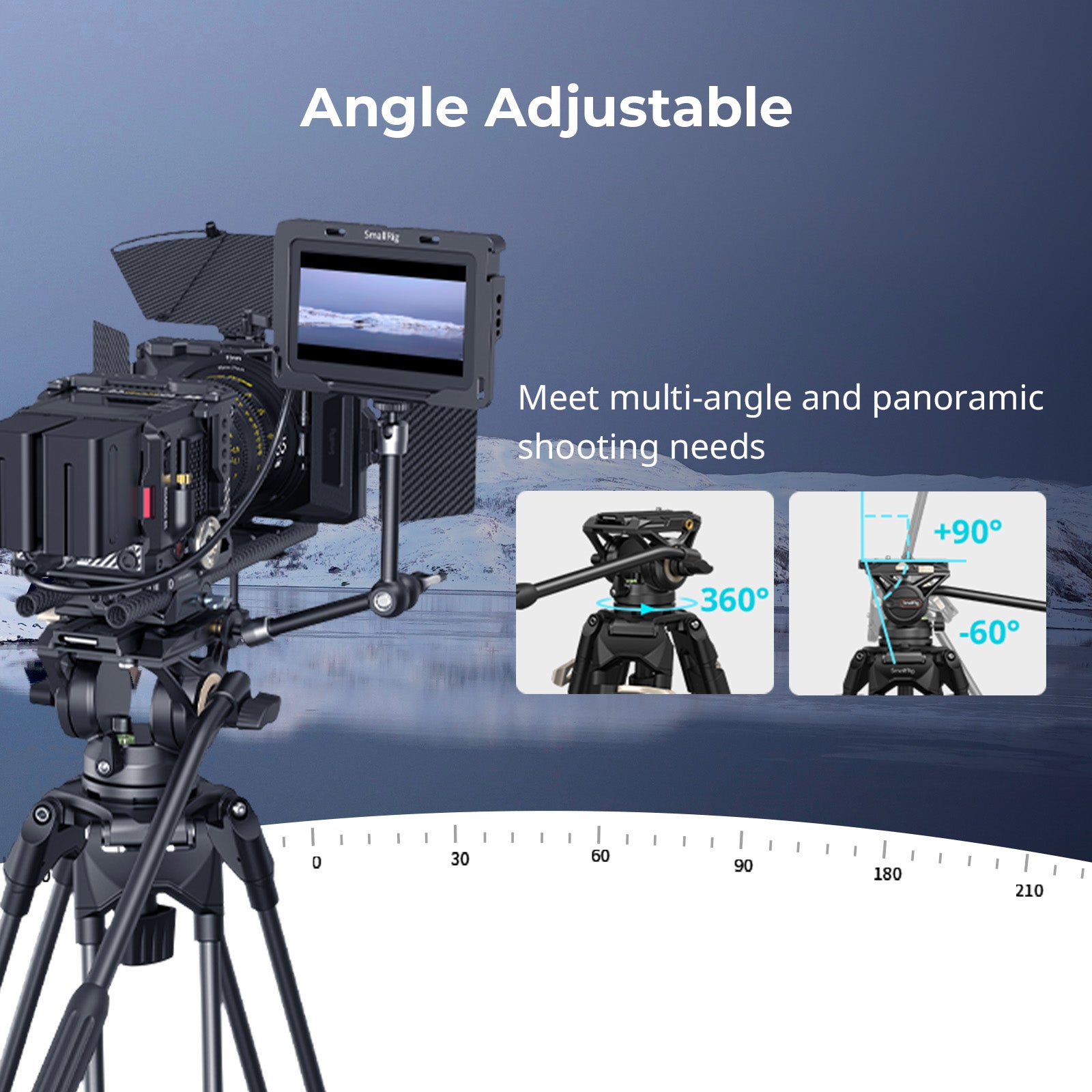 SmallRig AD-01 Heavy-Duty Tripod with Fluid Head for Video - 186cm