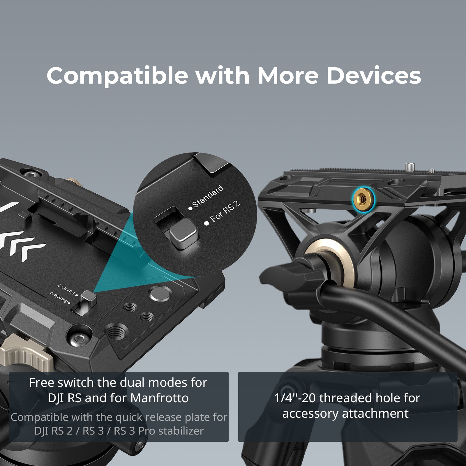 SmallRig AD-01 Heavy-Duty Tripod with Fluid Head for Video - 186cm