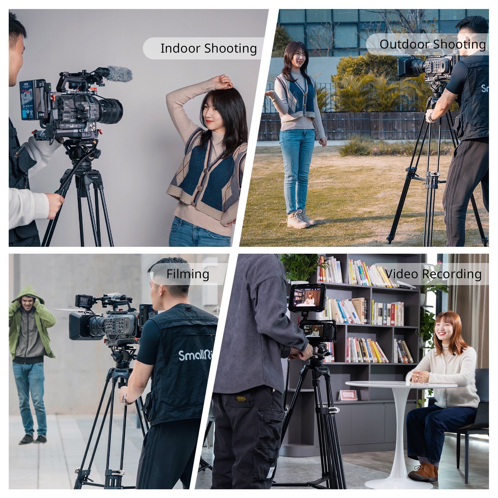 SmallRig AD-01 Heavy-Duty Tripod with Fluid Head for Video - 186cm