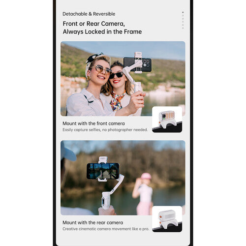 Hohem iSteady V3 AI Smartphone Gimbal with AI Tracker - White - HPG-V3-WTH