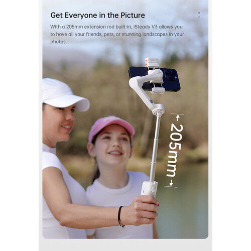 Hohem iSteady V3 AI Smartphone Gimbal with AI Tracker - White - HPG-V3-WTH