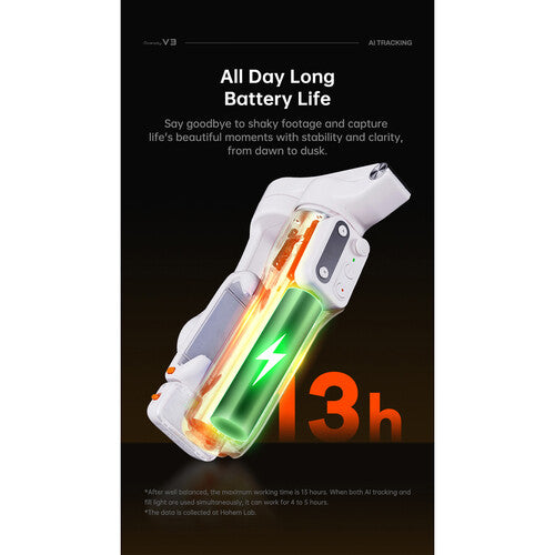 Hohem iSteady V3 AI Smartphone Gimbal with AI Tracker - White - HPG-V3-WTH