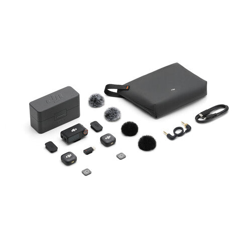 DJI Mic 3 (2 TX + 1 RX + Charging Case) Wireless Microphone Kit - Black