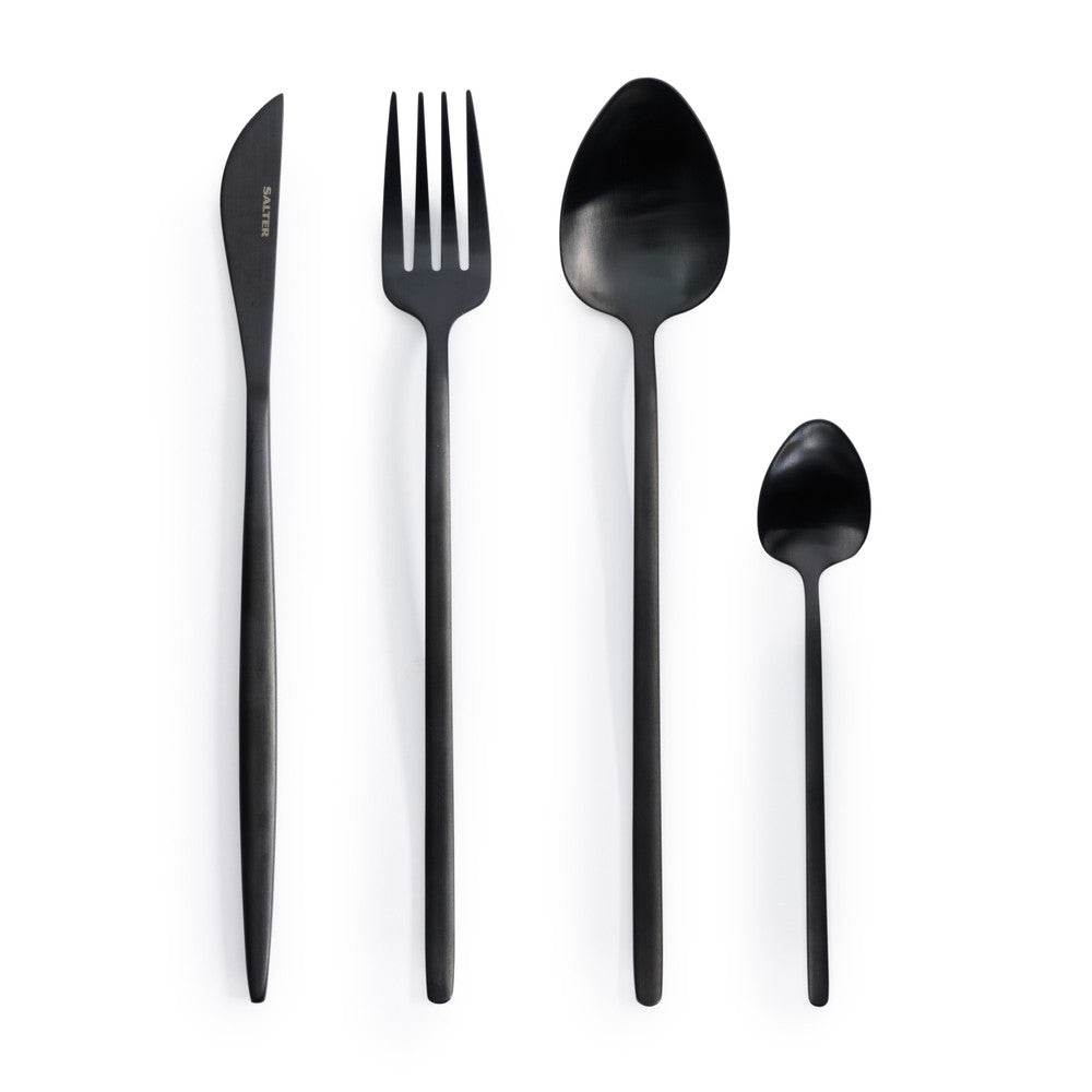 Salter Noir 16-Piece Cutlery Set - Black