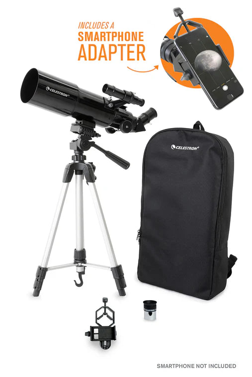 Telescopio portátil Celestron Travel Scope 80 con adaptador para smartphone | 22030