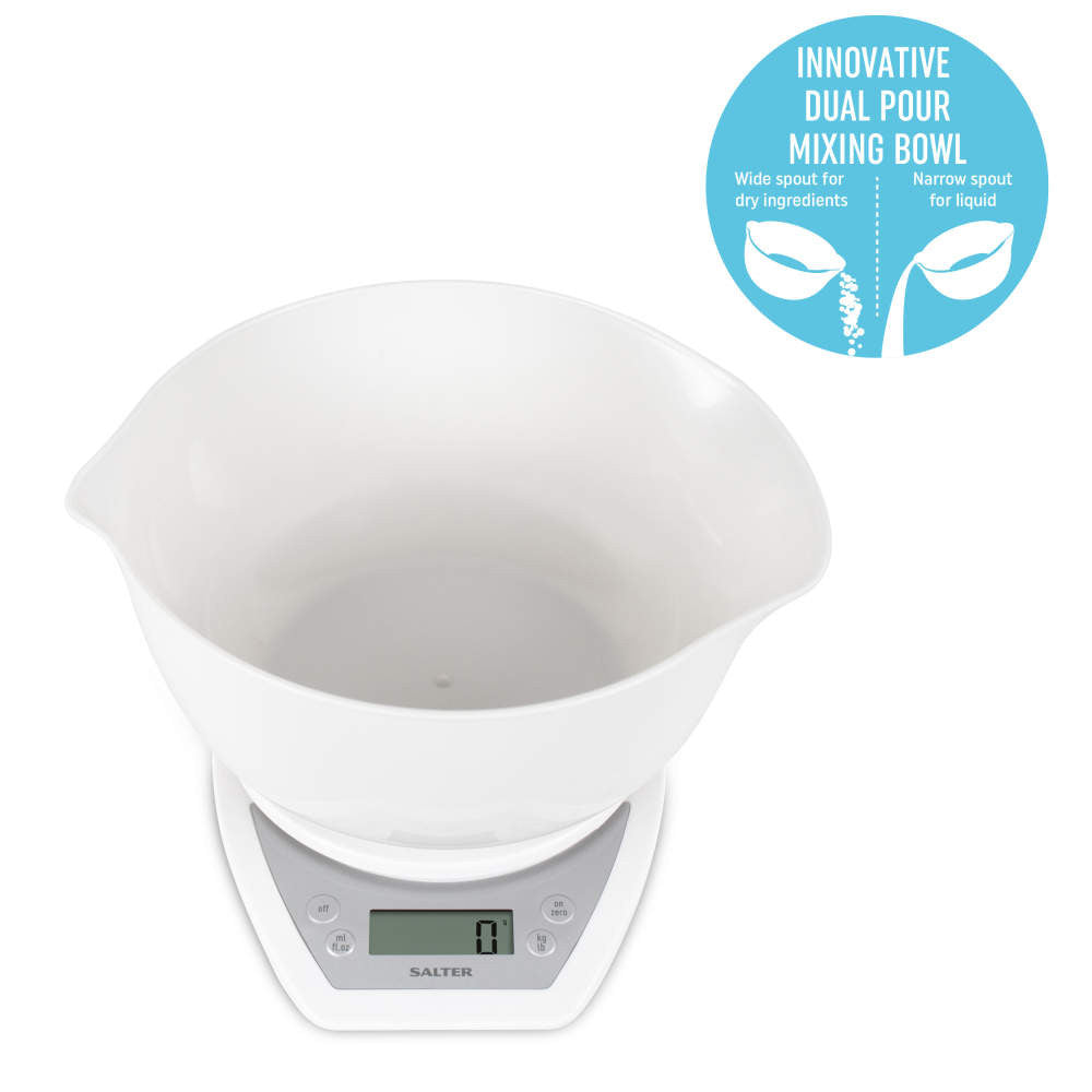 Salter 1024 Electronic Scale with Dual Pour Mixing Bowl