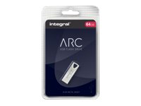 Integral 64GB USB 2.0 Arc Metal Flash Drive - INFD64GBARC