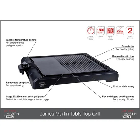 Wahl James Martin 1500W Table Top Health Grill