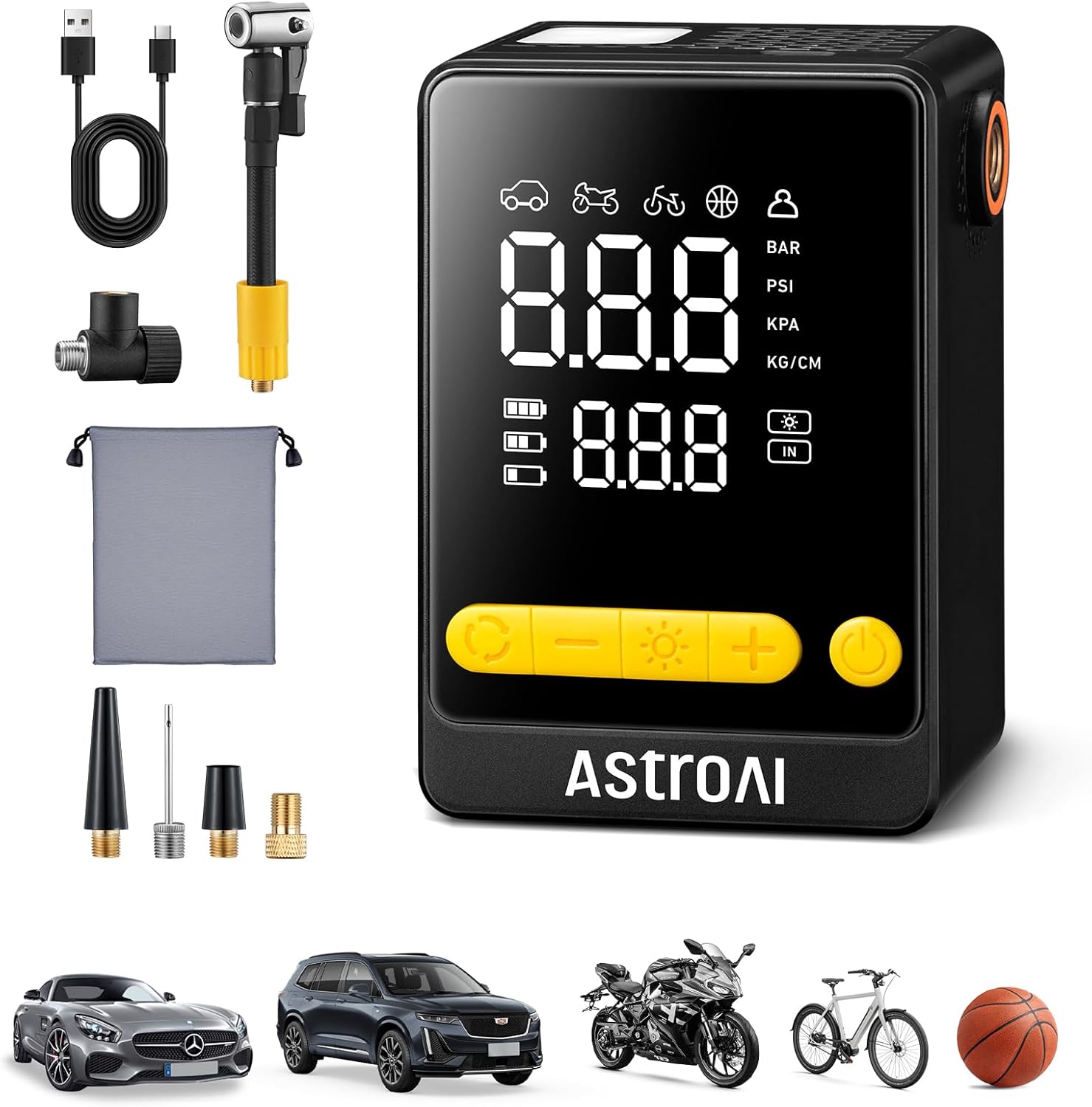 AstroAI Bike Pump Cordless Tyre Inflator Air Compressor