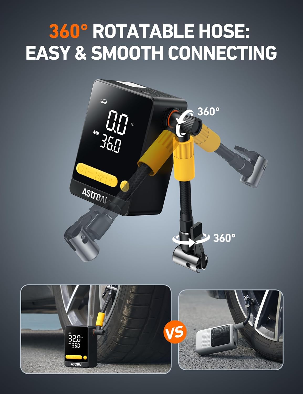 AstroAI Bike Pump Cordless Tyre Inflator Air Compressor