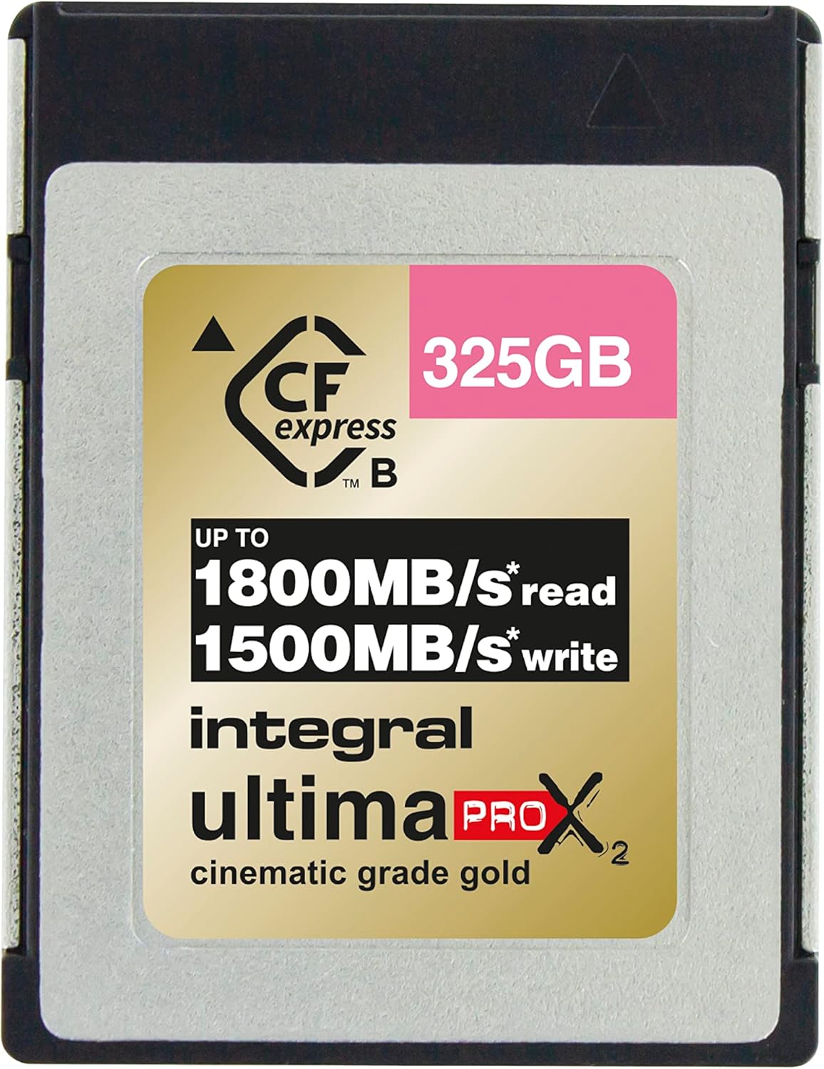 Tarjeta integral UltimaPro CFexpress Cinematic Gold Tipo B 2.0 de 325 GB X2 | INCFE325G1800/1500/S1500