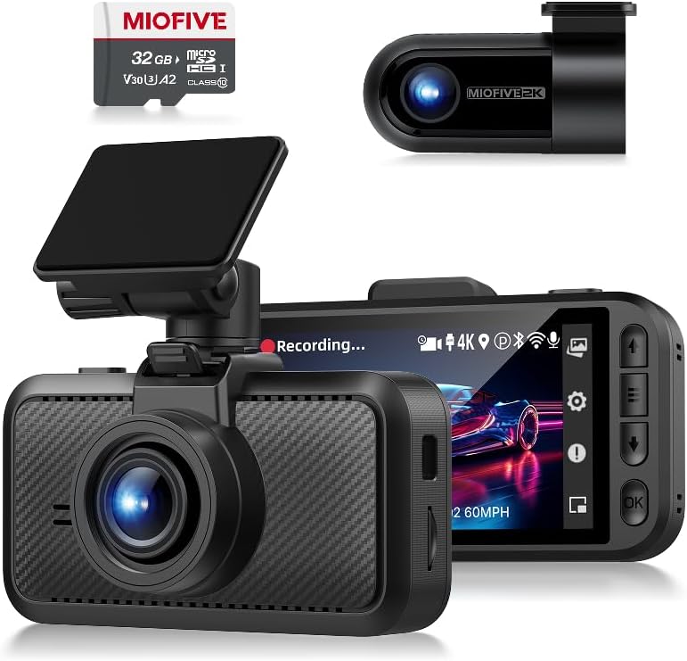 Caméra embarquée Miofive S1-Pro avant et arrière, double caméra embarquée 4K+2K