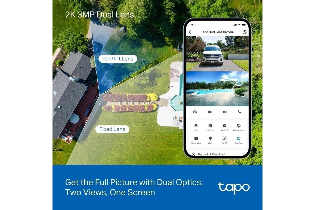 TP-Link Tapo Indoor/Outdoor Dual Lens Pan/Tilt Security Camera - TC34