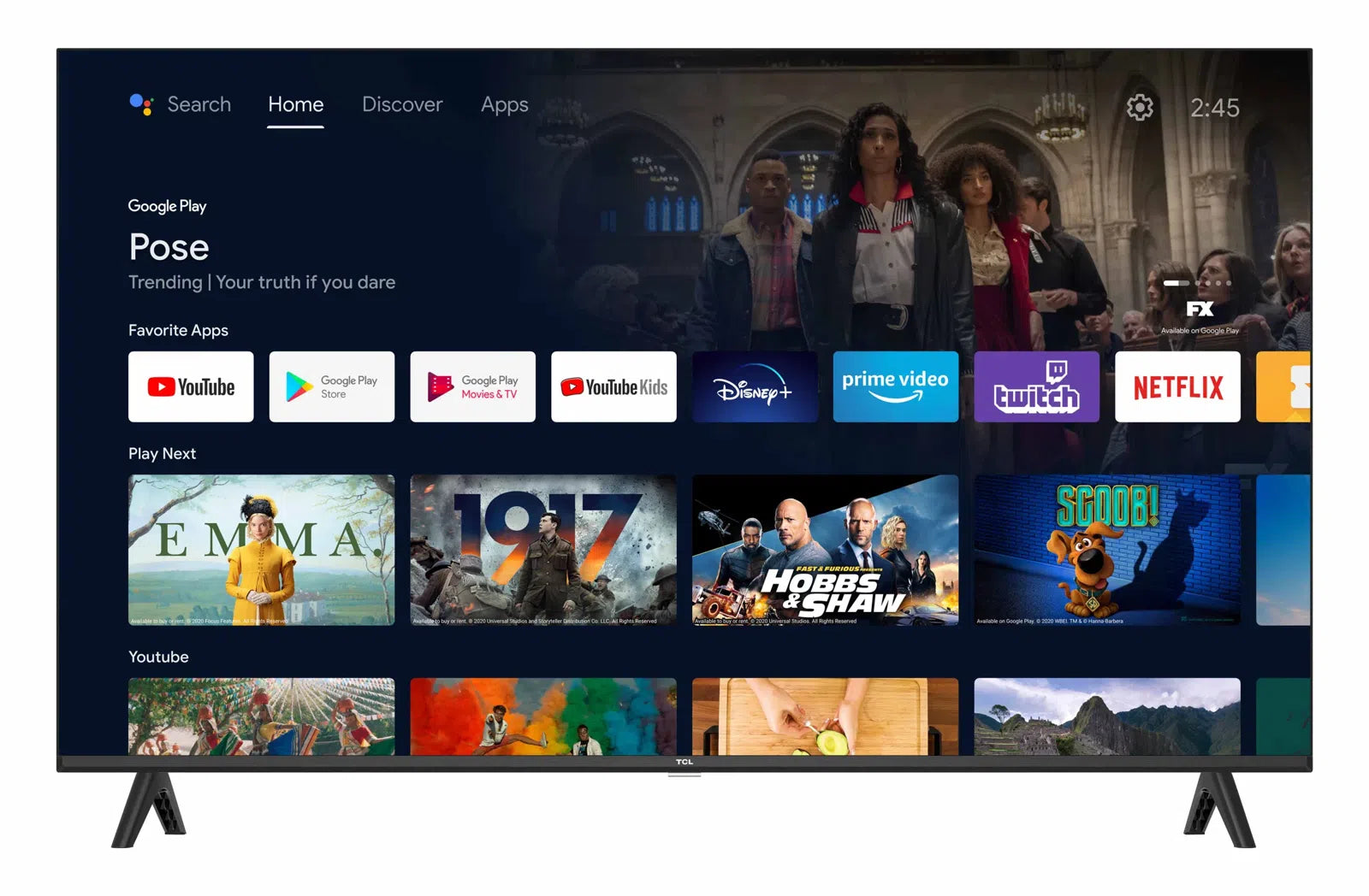 TCL 40" Frameless Full HD HDR TV with Android TV - 40S5400A