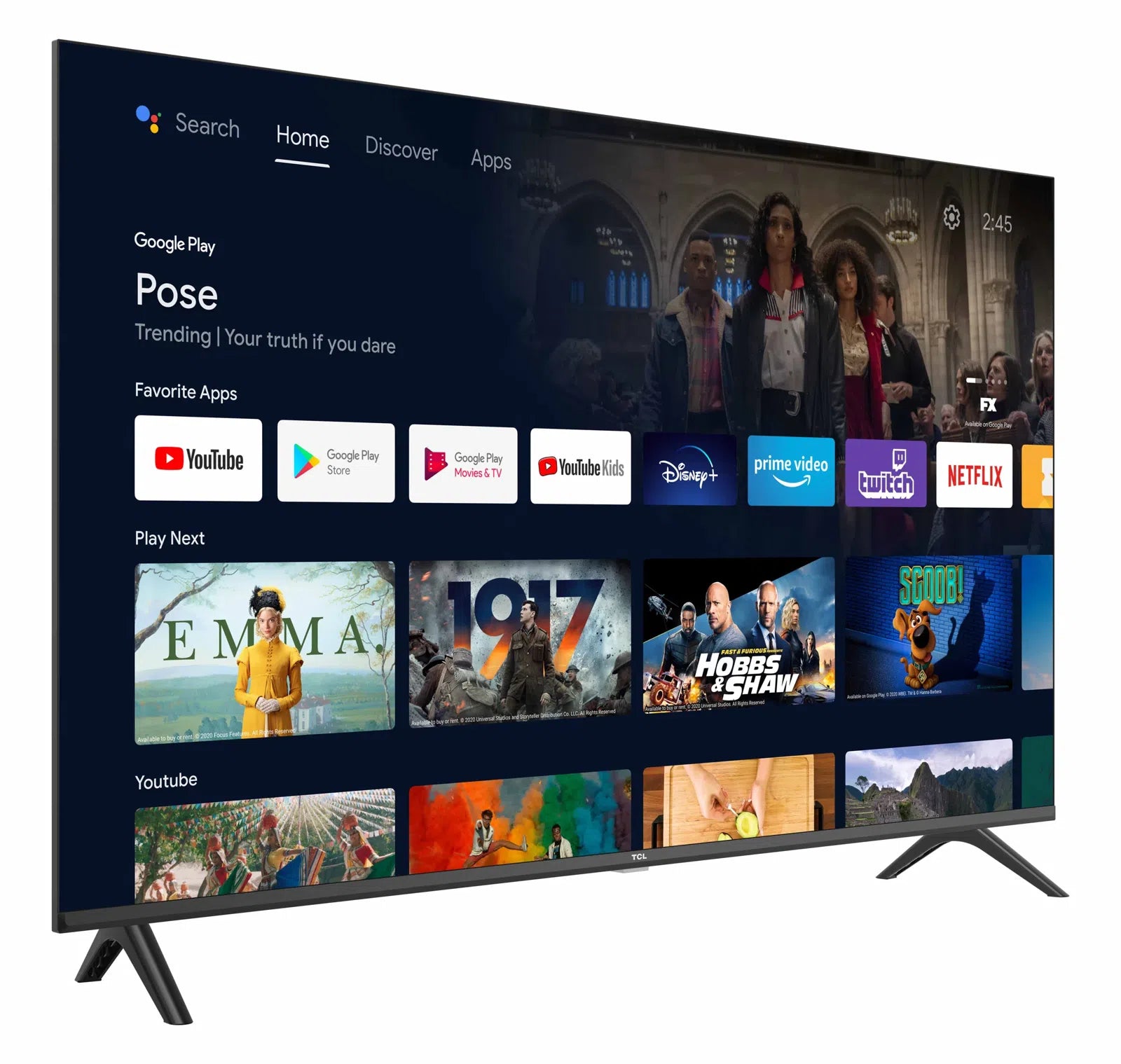 TCL 40" Frameless Full HD HDR TV with Android TV - 40S5400A
