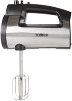 TOWER Stainless Steel Hand Mixer, 2-in-1 mixer with 6 speed, 300W | T12016