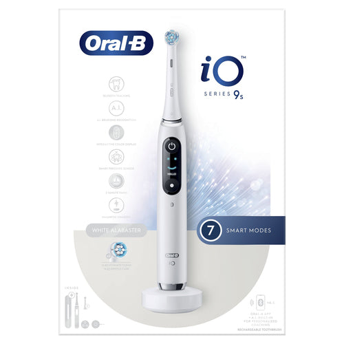 Oral-B iO 9S Adult Rotating-Oscillating Toothbrush - White Alabaster