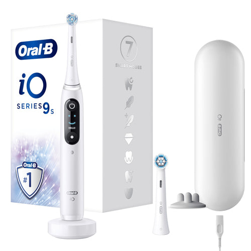 Oral-B iO 9S Adult Rotating-Oscillating Toothbrush - White Alabaster