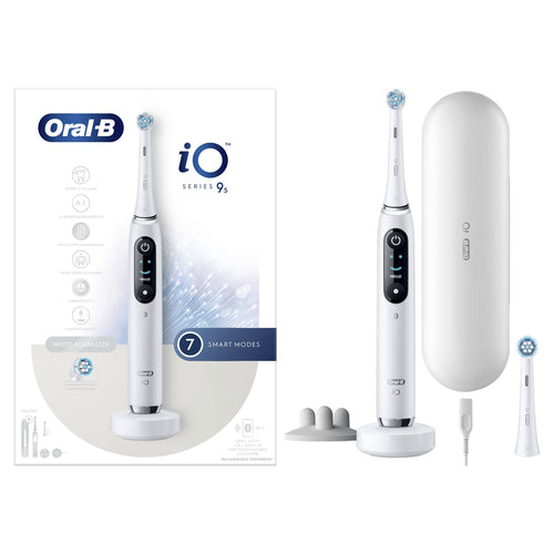 Oral-B iO 9S Adult Rotating-Oscillating Toothbrush - White Alabaster