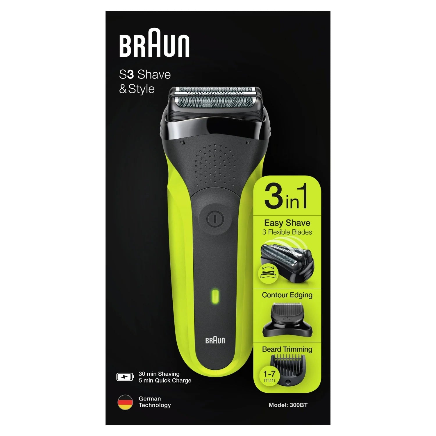 Braun S3 3 in 1 300BT shaver