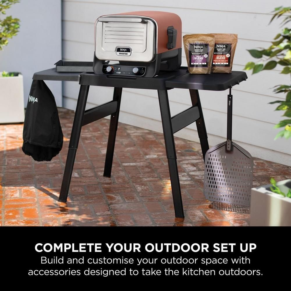 Ninja Woodfire Adjustable Stand + Side Table - 4718J800