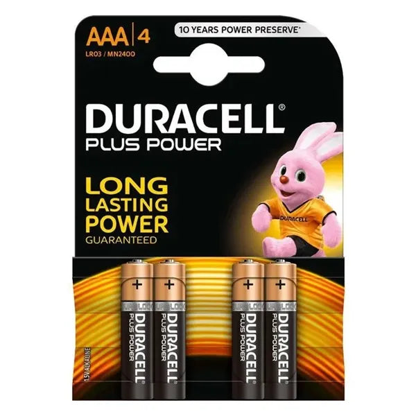 Duracell MN2400 Plus Power Alkaline AAA Size | Pack of 4