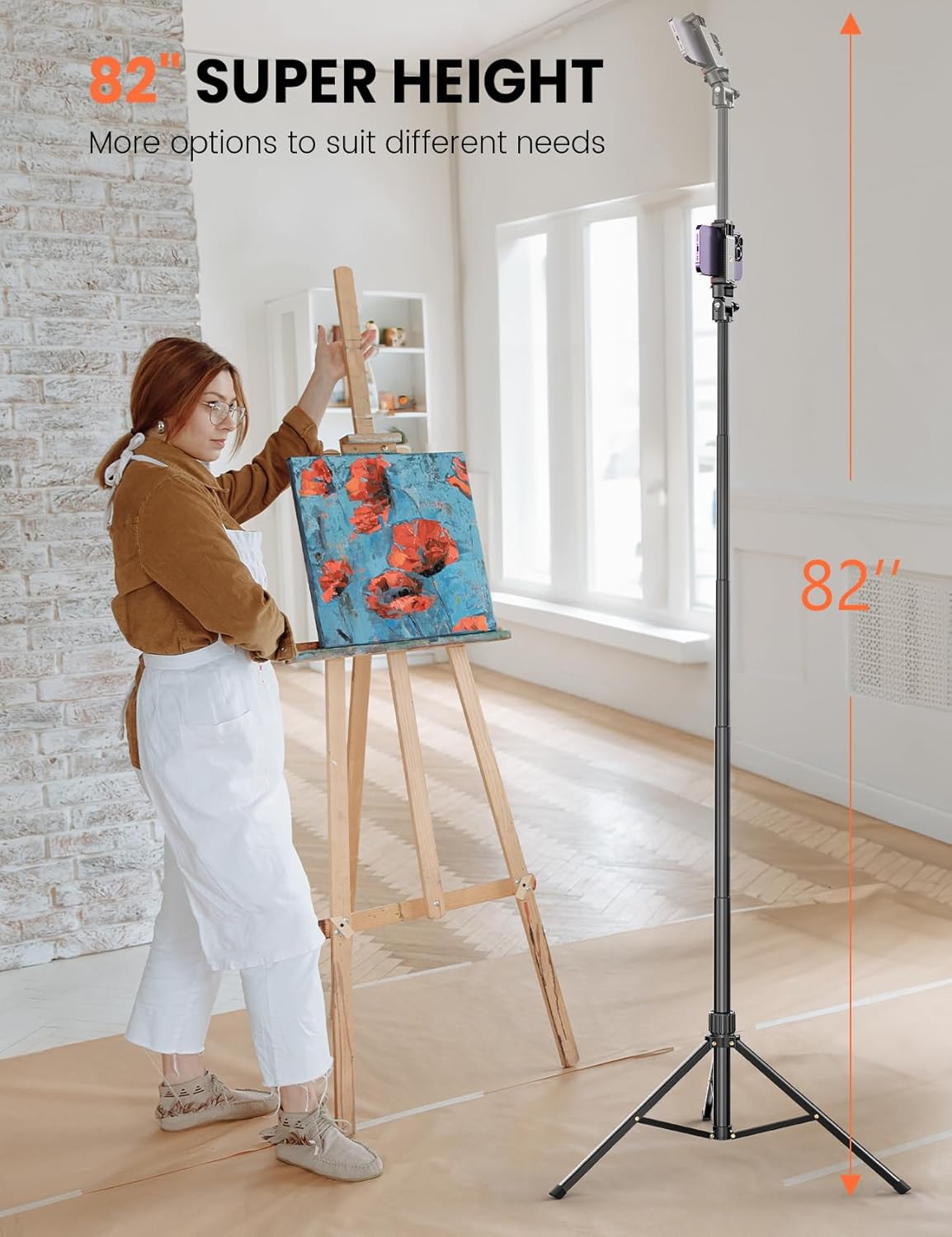 Pnitri 86'' Extendable Reinforced Aluminum Tripod Phone Stand | PNT04