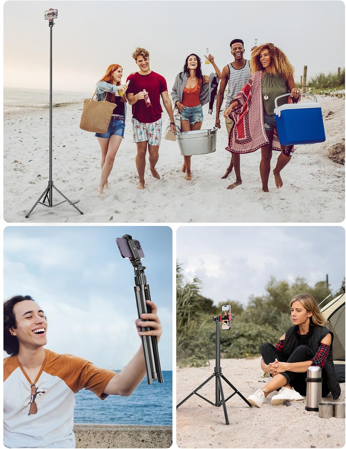 Pnitri 86'' Extendable Reinforced Aluminum Tripod Phone Stand | PNT04