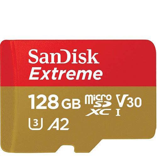 Tarjeta de memoria microSDXC SanDisk Extreme de 128 GB C10 U3 V30 A2 UHS-I | SDSQXAA-128G-GN6MN