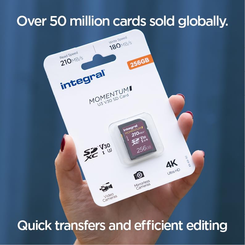 Integral Momentum I – 256GB SD Card 210MB/s SDXC V30 U3