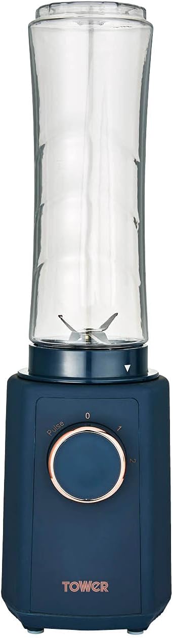 Tower Cavaletto Personal Blender with Tritan Smoothie Bottle, 2 Speeds, 500ml, 300W | T12060MNB