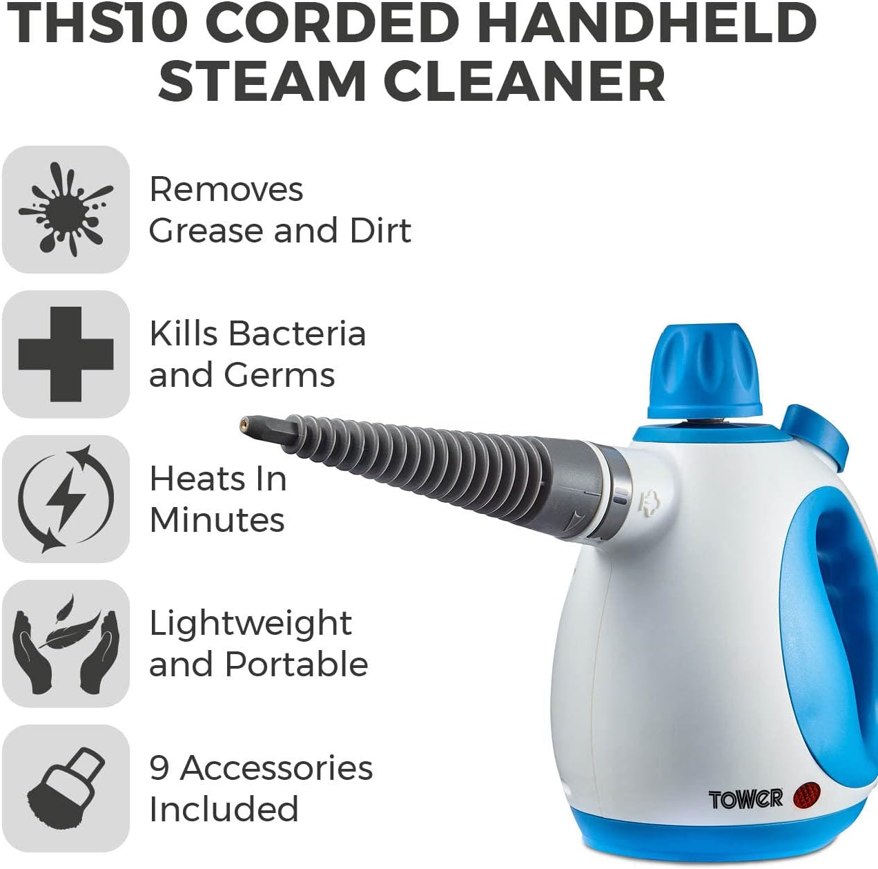 Tower RHS10 Handheld Blue Steam Cleaner | T134000BLU