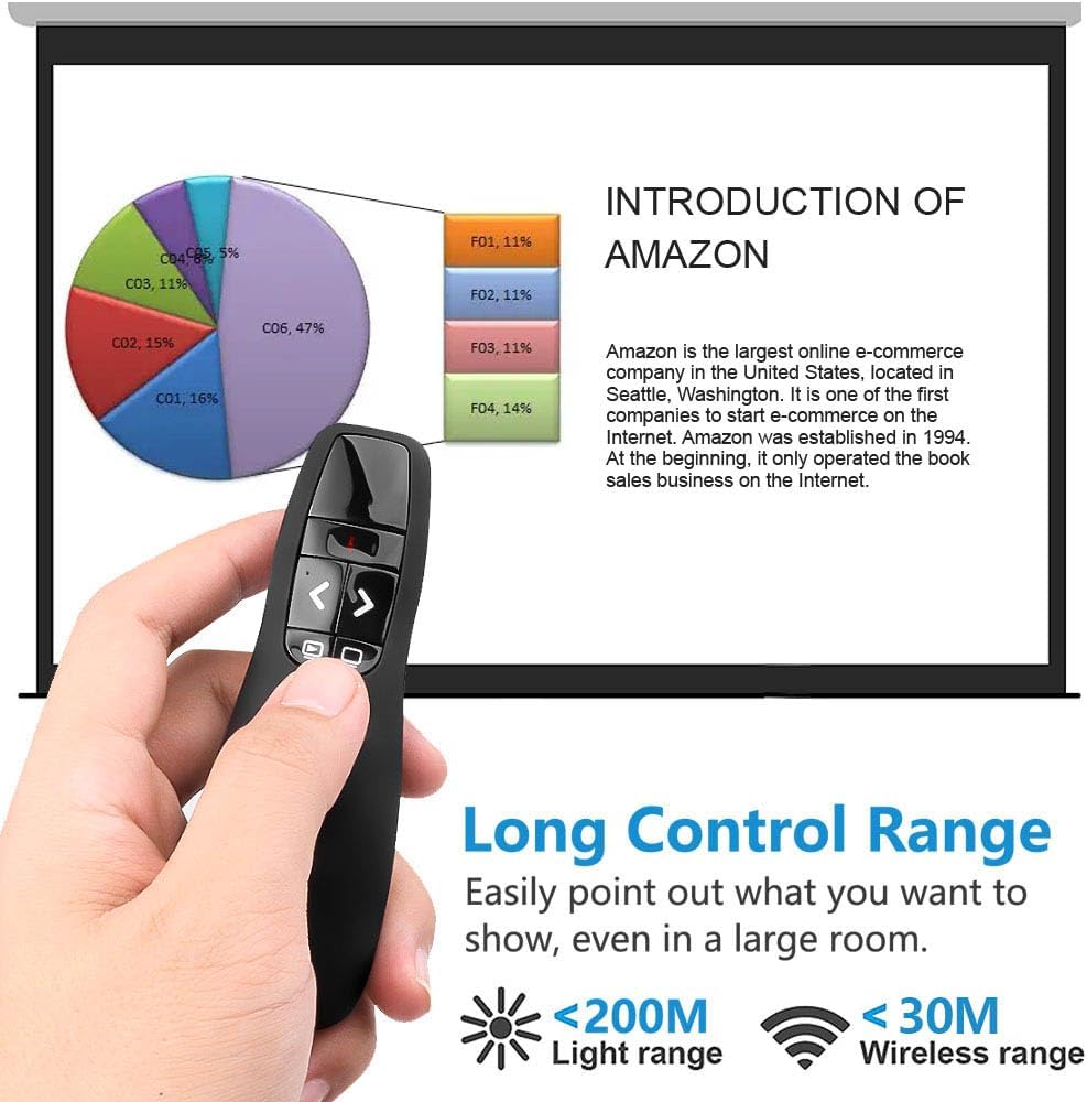 VOVIGGOL USB/Type-C 2 in 1 Rechargeable Wireless Presenter Clicker